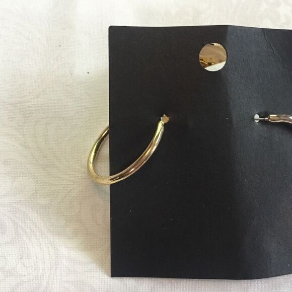 Goldtone Hoop Pierced Earrings - Picture 2 of 5